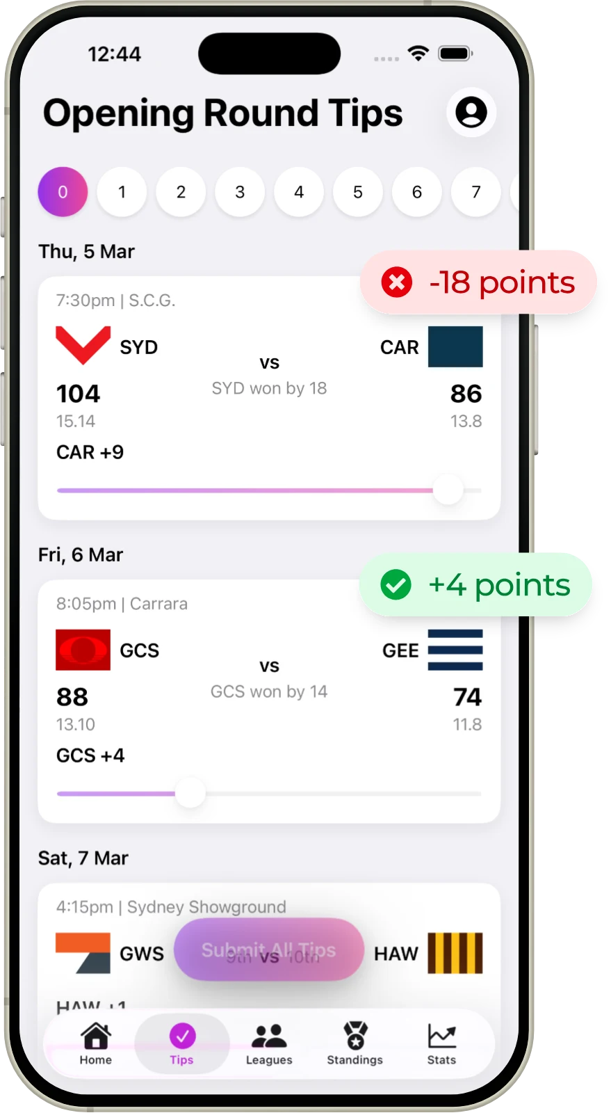 Ultimate Tipping app screenshot